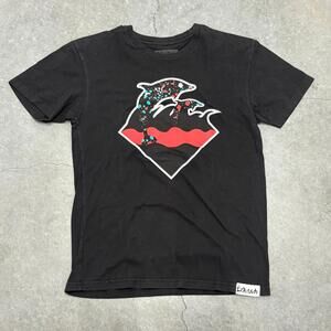 Pink Dolphin Logo Black T Shirt